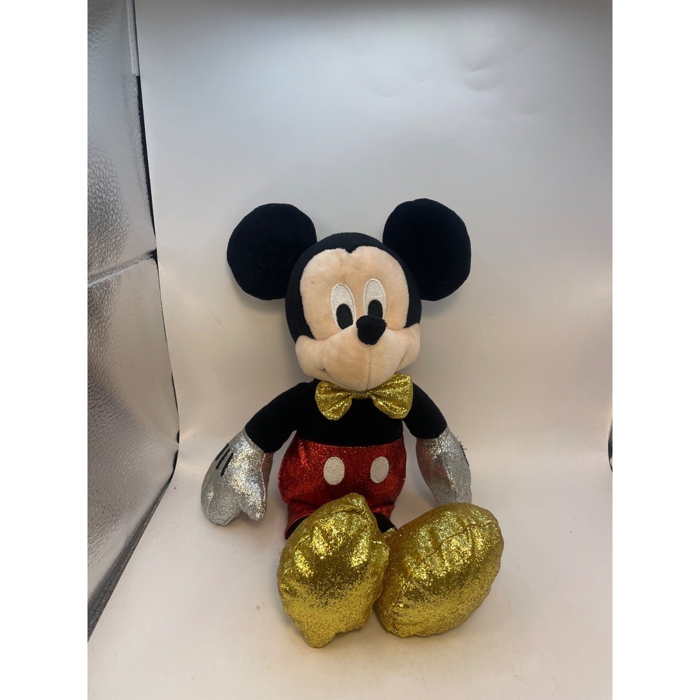 Ty‎ Sparkle Disney Mickey Mouse Shiny Plush Stuffed Animal 8" EUC